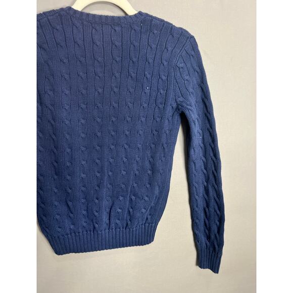 Ralph Lauren Sport Sweater Womens M Cable Knit V Neck Classic Pullover Preppy - Picture 5 of 10